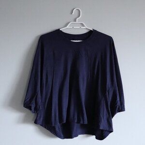 Aerie Women's Blue XS Slouchy Oversized Lightweight Cotton Relaxed T-Shirt Top